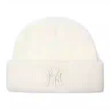 MLB Yankees Ribbed Knit Beanie White