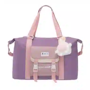 行途 防泼水旅行包大容量时尚潮流牛津布单肩包休闲简约可爱挂件健身包 中号 女款 多色