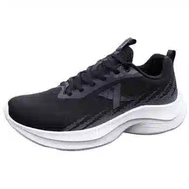 特步 舒适简约时尚防滑耐磨 低帮 休闲跑步鞋 男款 黑色