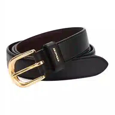 COACH C Letter Smooth Buckle Belt Black 2.5cm