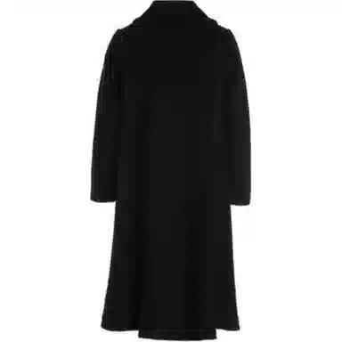 乔万尼 中长款呢子通勤百搭外套大衣 女款 墨黑色