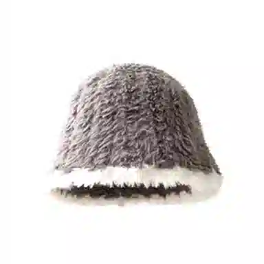 山一丸 冬季韩版百搭显脸小盆帽日系大头围水桶 长毛绒 渔夫帽 女款