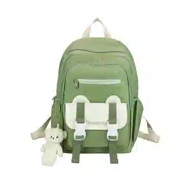 垣途者 日系简约书包韩版背包 尼龙 双肩包 常规 女款 白色/粉色/黑色/绿色/橘色