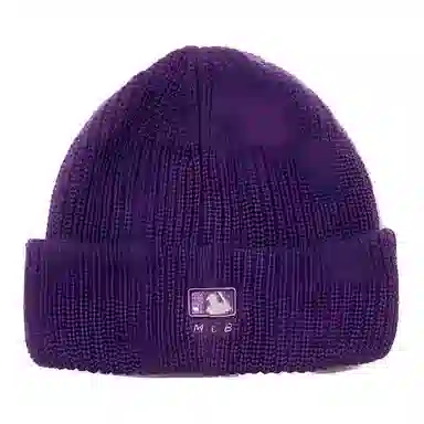 MLB Embroidered Logo Knit Beanie Purple