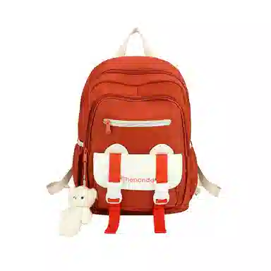 垣途者 日系简约书包韩版背包 尼龙 双肩包 常规 女款 白色/粉色/黑色/绿色/橘色