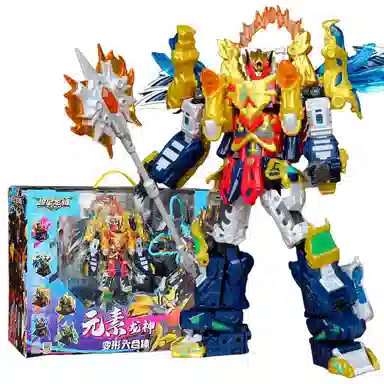 妙贝乐 超星龙骑 合体金刚机器人 变形玩具