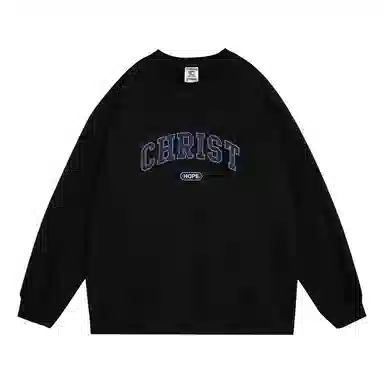 莫代尔 舒适亲肤卡通潮流嘻哈时尚印花简约休闲圆领长袖可外穿打底衣 男女同款