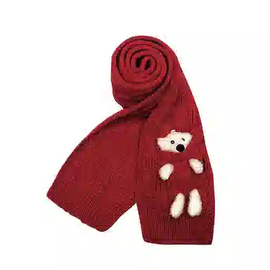 纳兰杜 秋冬季韩版高级圣诞氛围感毛茸茸防冻御寒学生穿搭针织礼盒装 聚酯纤维 绒线围巾 女款