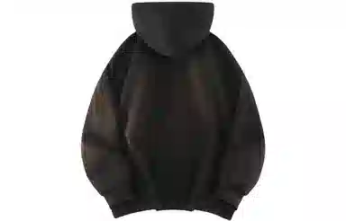 快鱼 韩系时尚重磅个性简约印花基础款多巴胺休闲时尚舒适宽松百搭无性别主义连帽卫衣 男女同款 酒红