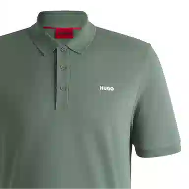 HUGO BOSS Logo Print Polo Shirt Light Green