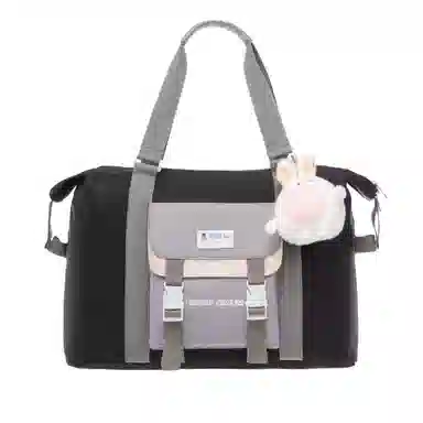 行途 防泼水旅行包大容量时尚潮流牛津布单肩包休闲简约可爱挂件健身包 中号 女款 多色