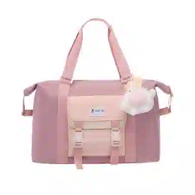 行途 防泼水旅行包大容量时尚潮流牛津布单肩包休闲简约可爱挂件健身包 中号 女款 多色