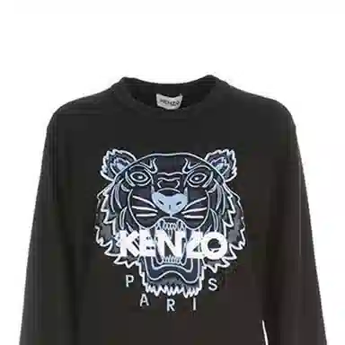 KENZO Tiger Print Crewneck Sweatshirt Black