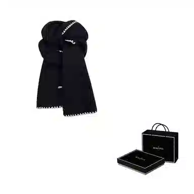 浪莎 超软糯锁边含羊毛围巾女生冬季纯色加厚保暖百搭韩系氛围感围脖护颈披肩 男女同款情侣款 礼盒装 绒线围巾 男女同款情侣款