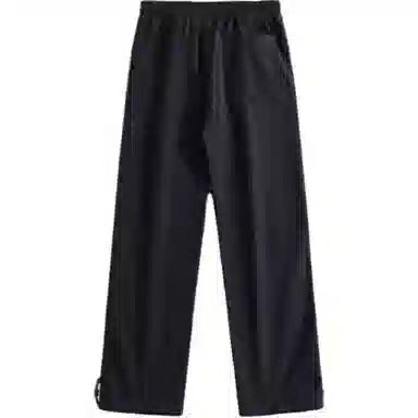双星八特 美式高街加绒加厚防风防水户外露营登山机能风纯色基础款宽松系带直筒工装裤 男女同款 黑色
