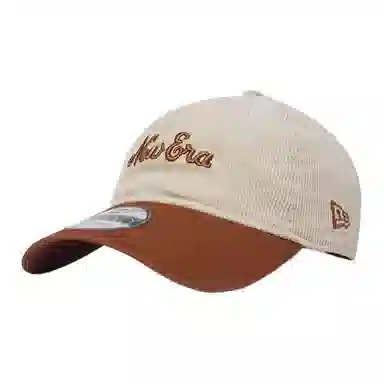 New Era Letter Logo Cotton Cap Off White