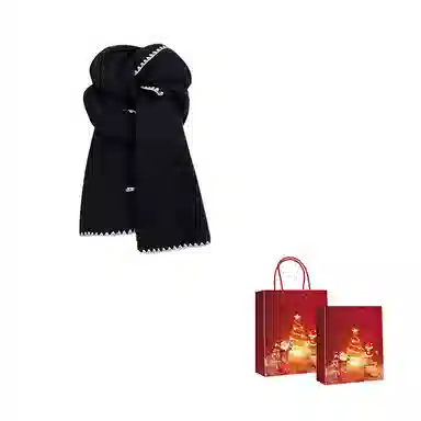 浪莎 超软糯锁边含羊毛围巾女生冬季纯色加厚保暖百搭韩系氛围感围脖护颈披肩 男女同款情侣款 礼盒装 绒线围巾 男女同款情侣款