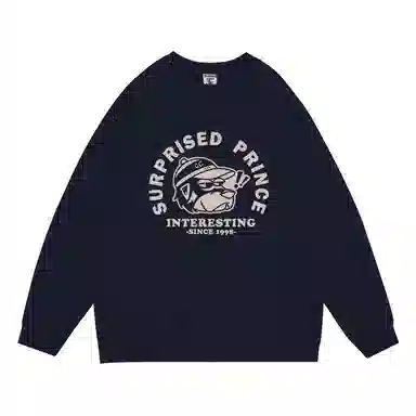 莫代尔 舒适亲肤卡通潮流嘻哈时尚印花休闲连帽长袖可外穿打底衣 男女同款