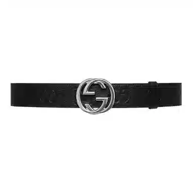 GUCCI Logo Print Belt Black 4CM