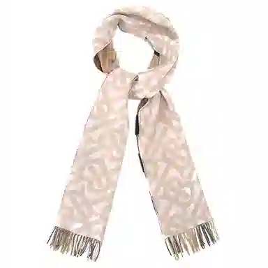 Burberry Reversible Check Cashmere Scarf Snow White