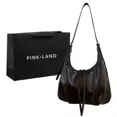 PINK LAND Vintage PU Crossbody Bag Black Brown