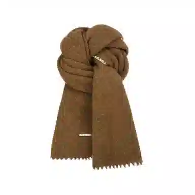 心水好物 羊毛混纺 韩系冬季氛围感锁边保暖防寒软糯亲肤 绒线围巾 男女同款情侣款