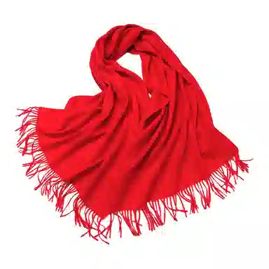 红豆 保暖加厚加宽加长纯色 羊毛 绒线围巾 女款