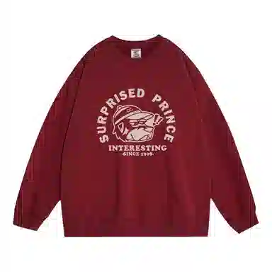 莫代尔 舒适亲肤卡通潮流嘻哈时尚印花休闲连帽长袖可外穿打底衣 男女同款