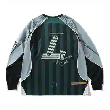 LUSHISI Football Crewneck Long Sleeve Tee