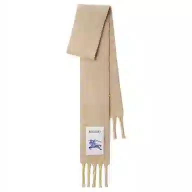 Burberry Logo Wool Scarf Beige