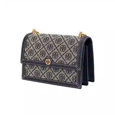 Tory Burch T Monogram Small Shoulder Bag Navy