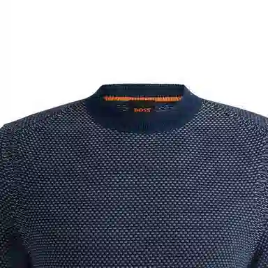 HUGO BOSS Cotton-Blend Sweater With Two-Tone Structure