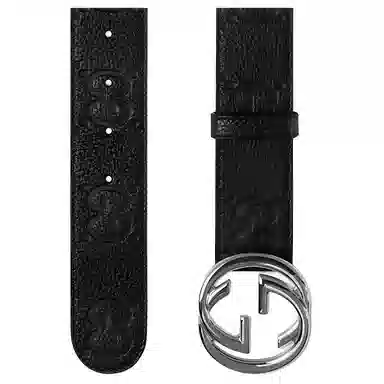 GUCCI Logo Print Belt Black 4CM