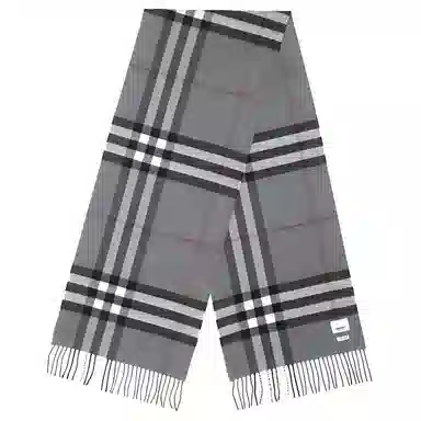 Burberry Classic Check Cashmere Scarf Gray