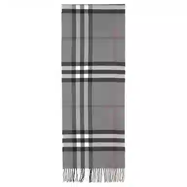 Burberry Classic Check Cashmere Scarf Gray