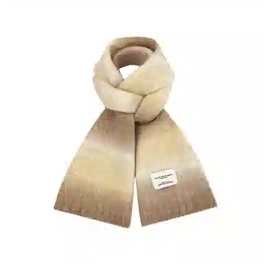 心水好物 韩系秋冬针织渐变色软糯亲肤保暖防寒 羊毛混纺 绒线围巾 男女同款情侣款