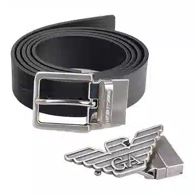 Emporio Armani EA Leather Belt Black