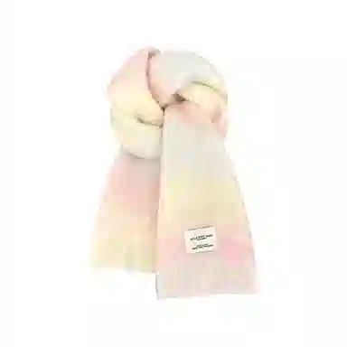 心水好物 韩系秋冬针织渐变色软糯亲肤保暖防寒 羊毛混纺 绒线围巾 男女同款情侣款