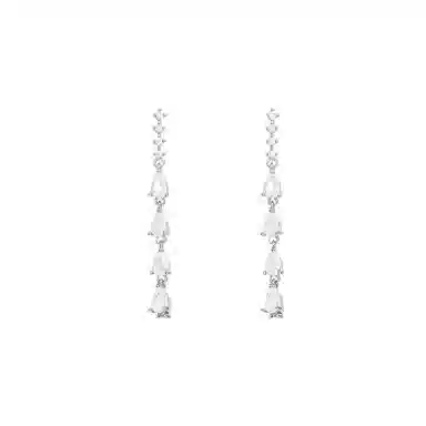 彤彤兔 韩系轻奢锆石长款仿珍珠耳坠气质高级感小众复古气质法式 树脂 耳环 女款