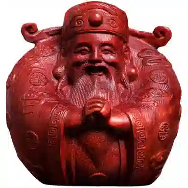 吉千年 【顺丰包邮】新中式复古潮流风 好运 招财进宝 财运滚滚 有钱花 财神爷 血檀 摆件 男女同款情侣款