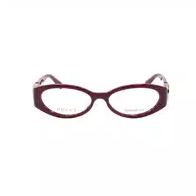 Gucci Hollow GG Oval Optical Glasses Deep Red