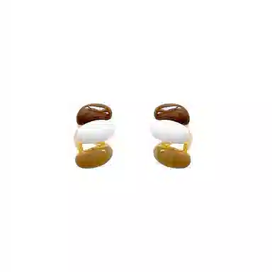 彤彤兔 几何耳钉简约韩系复古美拉德风滴油小巧女个性高级感百搭 树脂 耳环 女款