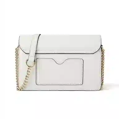 红蜻蜓 气质轻熟风百搭通用 牛剖层皮革 链条斜挎手拎包真皮手提包婚包时尚通勤撞色腋下包手提包 中号 男女同款情侣款 蓝白