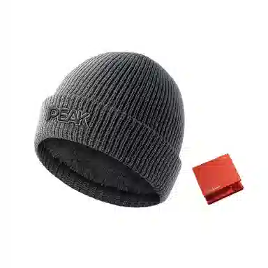 匹克 秋冬休闲简约潮流 腈纶/涤纶 绒线帽 加绒加厚保暖防寒 男女同款情侣款 灰色