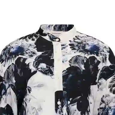 Alexander McQueen Chiaroscuro Cocoon Sleeve Shirt In