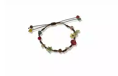 牧言 彩色多巴胺 星星蝴蝶花朵碎石编织手绳 森系民族风小众独特个性 治愈系森系小清新编织手饰  好运 织物 手链 女款