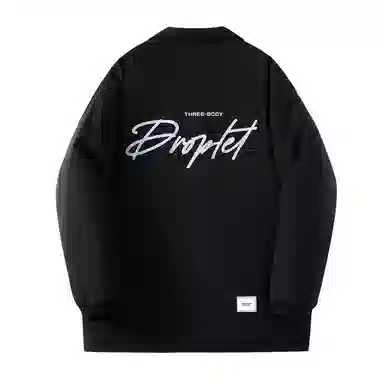 三体 水滴系列美式简约字母印花宽松保暖百搭纯色基础款防风防水防寒加厚复古开衫潮牌面包服柔软舒适棉服 男女同款