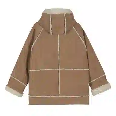 佐贝卡 皮毛一体连帽加绒加厚毛毛麂皮大衣 女款