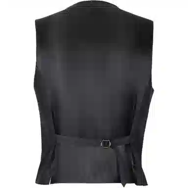 迪柯尼 商务绅士格子马甲 男款 黑混格