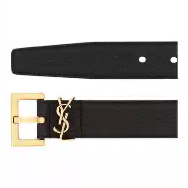 Saint Laurent YSL Logo Calfskin Belt